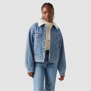 💕NWT Levi's 90’s Trucker Jacket with Faux Sherpa Collar XL
